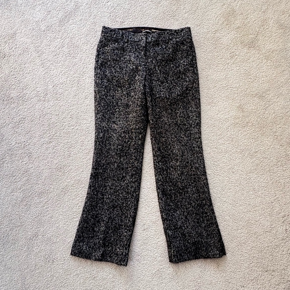 Express Editor Low Rise Lined Flare Tweed Dress Pants